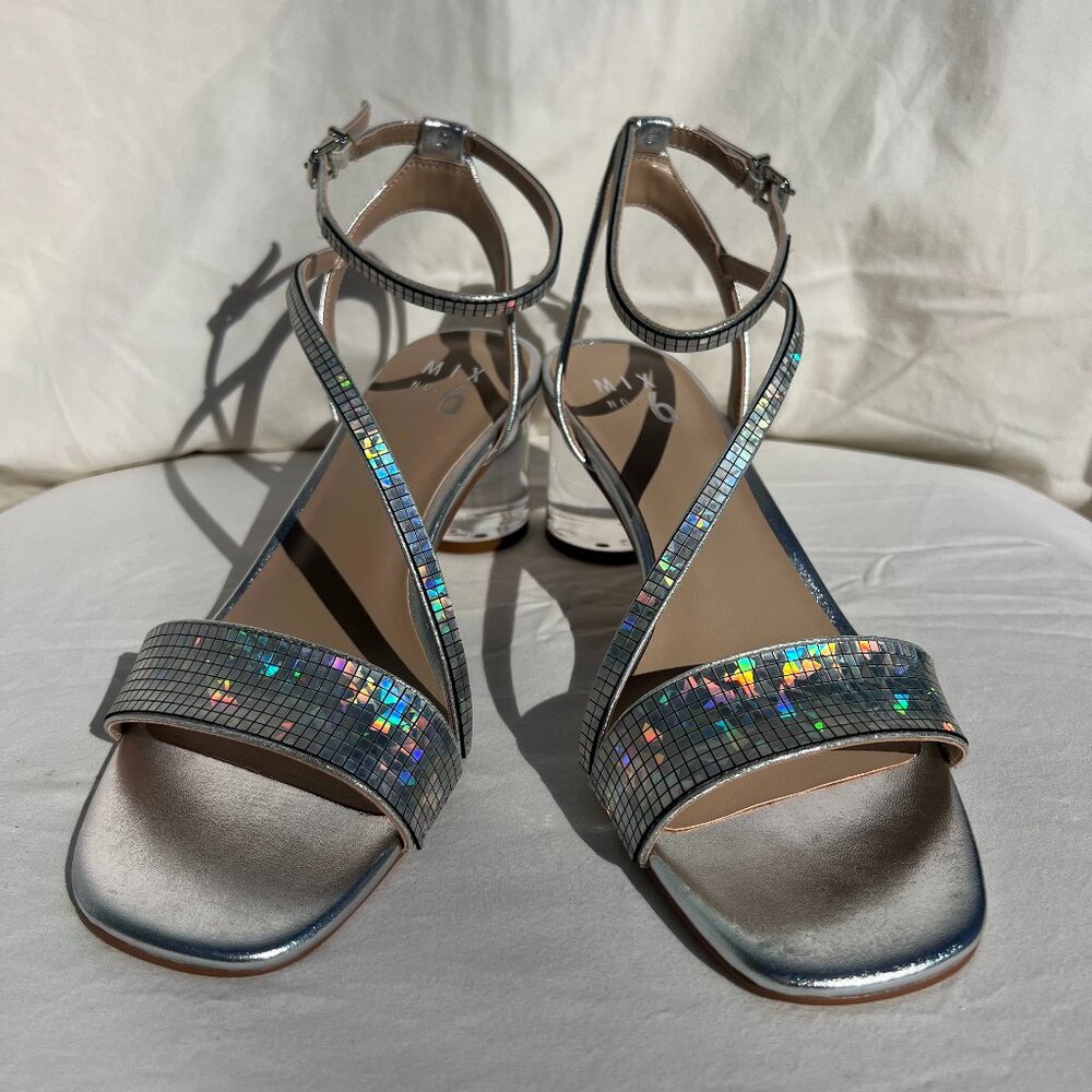 Mix No 6 Iridescent Silver Heeled Sandals